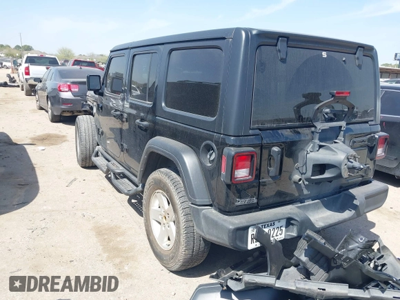 2022 Jeep Wrangler Unlimited Sport S with VIN 1C4HJXDG5NW180130, listed as a IAAI auction lot 41772922 with 47,625 mi miles. Bid and sale history available at carsss.com. Image 3.