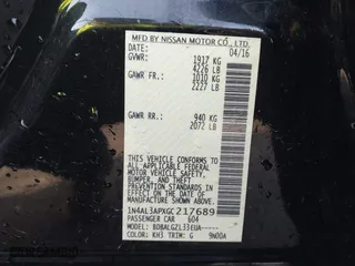 2016 Nissan Altima 2.5 SL with VIN 1N4AL3APXGC217689, listed as a IAAI auction lot 41492866 with 99,132 mi miles. Bid and sale history available at carsss.com. Image 9.