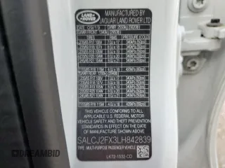 2020 Land Rover Discovery Sport S z VIN SALCJ2FX3LH842839, wystawiony jako Copart lot #53385965 z przebiegiem Nie podano mil oraz Szkoda całkowita • Salvage title. Historia ofert i sprzedaży dostępna na DreamBid. Obrazek 13.