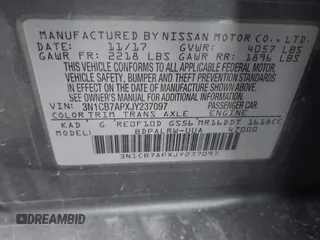 2018 Nissan Sentra SR Turbo с VIN 3N1CB7APXJY237097, выставлен на аукционе IAAI как лот 41943305 с пробегом 67 951 миль миль и . История ставок и продаж доступна на DreamBid. Изображение 9.