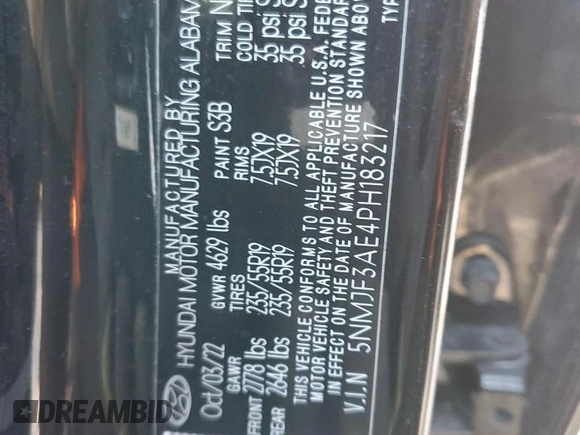 2023 Hyundai Tucson SEL with VIN 5NMJF3AE4PH183217, listed as a Copart auction lot 50229595 with 33,141 mi miles and Salvage Title. Bid and sale history available at carsss.com. Image 13.