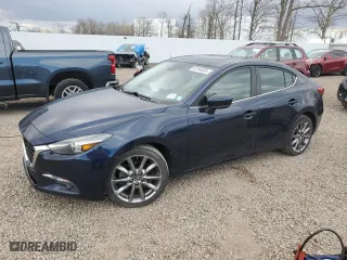 2018 Mazda Mazda3 4-Door Grand Touring with VIN 3MZBN1W38JM190398, listed as a Copart auction lot 53164605 with 74,845 mi miles and Salvage Title. Bid and sale history available at carsss.com. Image 1.