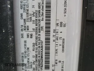 2019 Ford Transit Passenger XL с VIN 1FBZX2ZM6KKA06157, выставлен на аукционе Copart как лот 56870005 с пробегом Не указан миль и На запчасти • Non repairable. История ставок и продаж доступна на DreamBid. Изображение 14.