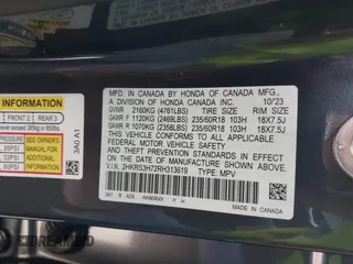 2024 Honda CR-V EX-L with VIN 2HKRS3H72RH313619, listed as a IAAI auction lot 41194810 with 17,042 mi miles and . Bid and sale history available at DreamBid. Image 9.