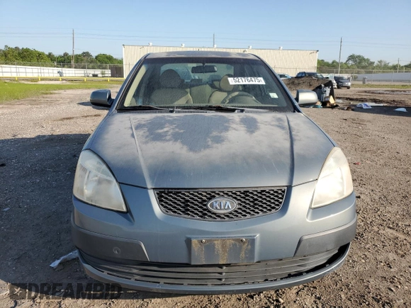 2007 Kia Rio LX with VIN KNADE123X76253489, listed as a Copart auction lot 52176475 with 148,154 mi miles and Salvage Title. Bid and sale history available at carsss.com. Image 5.