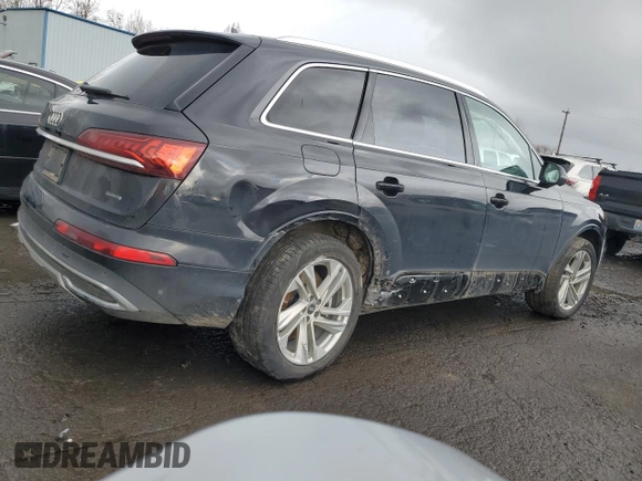 2023 Audi Q7 Premium z VIN WA1ACBF77PD007634, wystawiony jako Copart lot #44728525 z przebiegiem 24 019 mil mil oraz Szkoda całkowita • Salvage title. Historia ofert i sprzedaży dostępna na DreamBid. Obrazek 3.