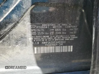 2015 Hyundai Azera z VIN KMHFG4JGXFA483603, wystawiony jako Copart lot #56866945 z przebiegiem 164 009 mil mil oraz Czysty tytuł • Clean title. Historia ofert i sprzedaży dostępna na DreamBid. Obrazek 12.