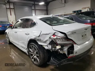 2019 Genesis G70 2.0T Advanced with VIN KMTG44LA5KU025181, listed as a Copart auction lot 77396194 with 96,318 mi miles and Salvage Title. Bid and sale history available at carsss.com. Image 2.