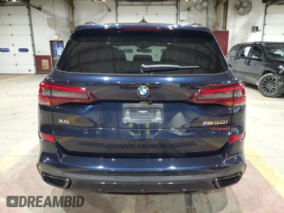 2022 BMW X5 M50i with VIN 5UXJU4C01N9L13393, listed as a Copart auction lot 86574334 with 36,618 mi miles and Salvage Title. Bid and sale history available at carsss.com. Image 6.