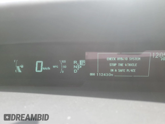 2012 Toyota Prius z VIN JTDKN3DP2C3024113, wystawiony jako Copart lot #56704345 z przebiegiem 112 430 mil mil oraz Czysty tytuł • Clean title. Historia ofert i sprzedaży dostępna na DreamBid. Obrazek 9.