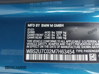 2021 BMW M2 Competition z VIN WBS2U7C02M7H63454, wystawiony jako IAAI lot #41063808 z przebiegiem 15 047 mil mil oraz . Historia ofert i sprzedaży dostępna na DreamBid. Obrazek 9.