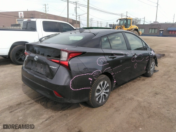 2019 Toyota Prius LE with VIN JTDL9RFU9K3009363, listed as a IAAI auction lot 41812912 with 28,442 mi miles. Bid and sale history available at carsss.com. Image 4.