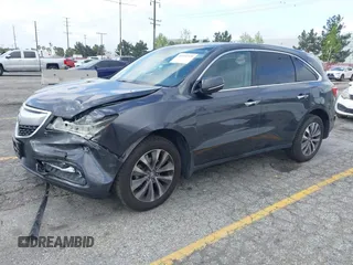 2016 Acura MDX w/Tech with VIN 5FRYD3H47GB020014, listed as a IAAI auction lot 41931725 with 121,520 mi miles. Bid and sale history available at carsss.com. Image 2.