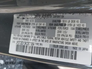 2019 Mazda CX-9 Grand Touring with VIN JM3TCBDY3K0307964, listed as a IAAI auction lot 41706594 with 170,596 mi miles and . Bid and sale history available at DreamBid. Image 9.
