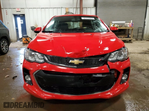 2017 Chevrolet Sonic LT with VIN 1G1JD6SH5H4165148, listed as a Copart auction lot 87233664 with 66,438 mi miles and Clean Title. Bid and sale history available at carsss.com. Image 5.