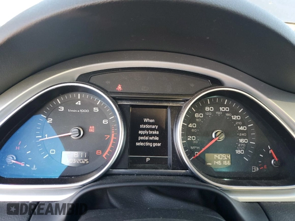 2014 Audi Q7 Premium Plus with VIN WA1LGAFE3ED002322, listed as a Copart auction lot 61565425 with 146,166 mi miles and Salvage title. Bid and sale history available at DreamBid. Image 9.