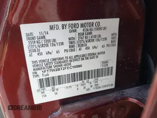 2015 Ford F-250 Lariat with VIN 1FT7W2BT2FEC10580, listed as a IAAI auction lot 42532148 with 105,172 mi miles and . Bid and sale history available at DreamBid. Image 9.