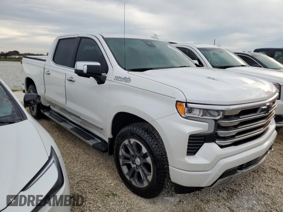 2024 Chevrolet Silverado 1500 High Country with VIN 1GCUDJEL2RZ163370, listed as a Copart auction lot 77587014 with Not Provided miles and Salvage Title. Bid and sale history available at DreamBid. Image 4.