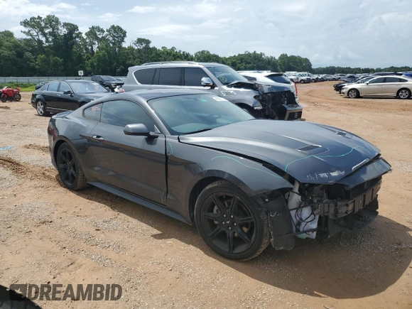 2019 Ford Mustang EcoBoost with VIN 1FA6P8THXK5105677, listed as a Copart auction lot 60927105 with 57,344 mi miles and Salvage title. Bid and sale history available at DreamBid. Image 4.