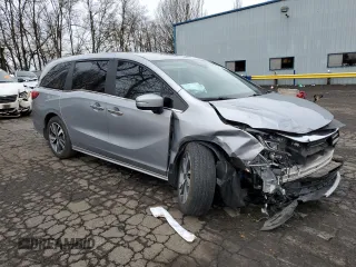 2023 Honda Odyssey Touring with VIN 5FNRL6H85PB063280, listed as a Copart auction lot 46309635 with 19,387 mi miles and Salvage Title. Bid and sale history available at DreamBid. Image 4.
