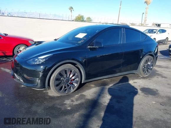 2023 Tesla Model Y Performance with VIN 7SAYGDEF6PF854797, listed as a IAAI auction lot 41319332 with 46,132 mi miles and . Bid and sale history available at DreamBid. Image 20.