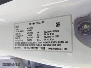 2022 Tesla Model 3 Long Range with VIN 5YJ3E1EB3NF179304, listed as a IAAI auction lot 42003380 with 46,759 mi miles. Bid and sale history available at carsss.com. Image 9.