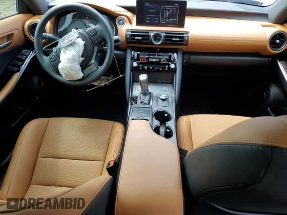 2025 Lexus IS with VIN JTHBZ1B2XS5083105, listed as a Copart auction lot 53429335 with 724 mi miles and Salvage Title. Bid and sale history available at carsss.com. Image 8.
