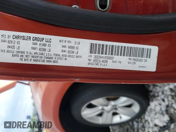 2010 Dodge Caliber Mainstreet z VIN 1B3CB3HA1AD568937, wystawiony jako Copart lot #55159255 z przebiegiem 128 014 mil mil oraz Szkody całkowita. Historia ofert i sprzedaży dostępna na DreamBid. Obrazek 12.