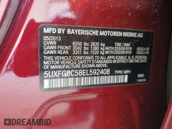 2014 BMW X6 50i z VIN 5UXFG8C58EL592408, wystawiony jako Copart lot #58175225 z przebiegiem 119 939 mil mil oraz Czysty tytuł • Clean title. Historia ofert i sprzedaży dostępna na DreamBid. Obrazek 13.