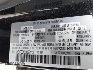 2018 Mazda CX-5 Grand Touring with VIN JM3KFBDM3J0384431, listed as a IAAI auction lot 42013474 with 65,018 mi miles. Bid and sale history available at carsss.com. Image 9.