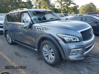 2017 Infiniti QX80 with VIN JN8AZ2NF9H9641632, listed as a Copart auction lot 66588634 with 103,172 mi miles and Salvage Title. Bid and sale history available at carsss.com. Image 4.