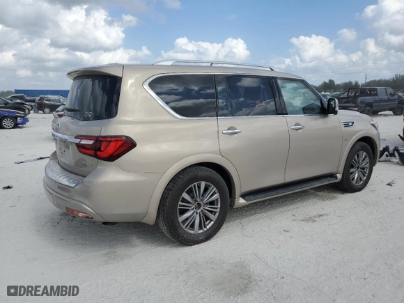 2020 Infiniti QX80 LUXE with VIN JN8AZ2NE0L9251521, listed as a Copart auction lot 44682925 with 46,986 mi miles and Salvage Title. Bid and sale history available at carsss.com. Image 3.