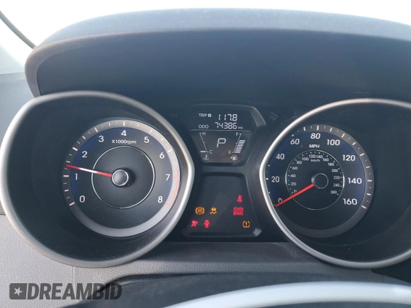 2013 Hyundai Elantra Coupe GS with VIN KMHDH6AE3DU009888, listed as a Copart auction lot 82781894 with 74,386 mi miles and Salvage Title. Bid and sale history available at carsss.com. Image 9.