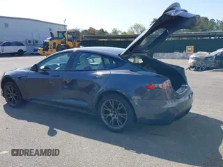 2021 Tesla Model S Plaid with VIN 5YJSA1E66MF456357, listed as a IAAI auction lot 42130286 with 48,010 mi miles. Bid and sale history available at carsss.com. Image 3.