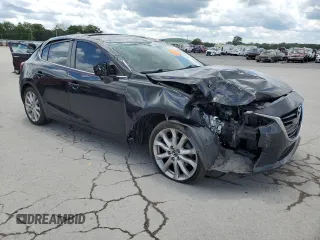 2014 Mazda 3 S Grand Touring with VIN JM1BM1M33E1215459, listed as a Copart auction lot 59188005 with Not provided miles and Salvage title. Bid and sale history available at DreamBid. Image 4.