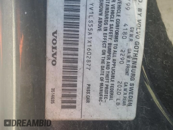 1999 Volvo S70 z VIN YV1LS55A1X1602877, wystawiony jako Copart lot #74921134 z przebiegiem 299 173 mil mil oraz Szkody całkowita. Historia ofert i sprzedaży dostępna na DreamBid. Obrazek 14.