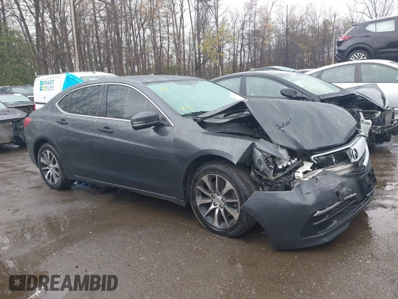 2015 Acura TLX with VIN 19UUB1F39FA010517, listed as a IAAI auction lot 41966748 with 171,138 mi miles. Bid and sale history available at carsss.com. Image 1.