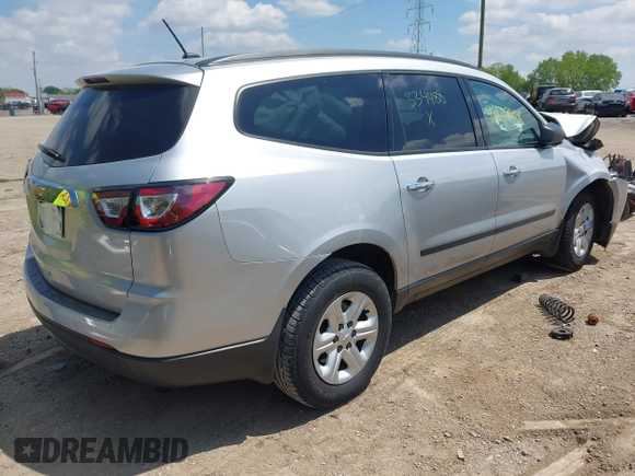 2014 Chevrolet Traverse LS z VIN 1GNKVFED1EJ334488, wystawiony jako IAAI lot #42199428 z przebiegiem 161 200 mil mil oraz . Historia ofert i sprzedaży dostępna na DreamBid. Obrazek 4.