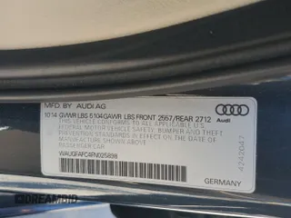 2015 Audi A6 Premium Plus with VIN WAUGFAFC4FN025898, listed as a Copart auction lot 53785675 with 100,892 mi miles and Salvage title. Bid and sale history available at DreamBid. Image 12.