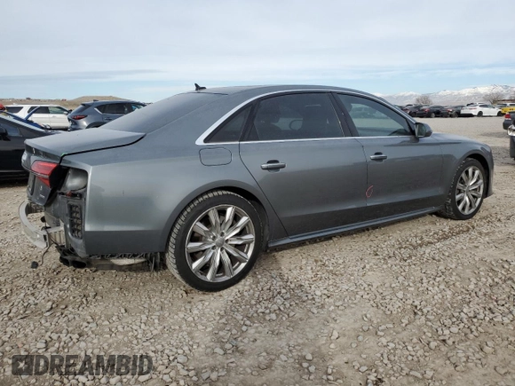 2017 Audi A8 with VIN WAU44AFD3HN002052, listed as a Copart auction lot 41834475 with 111,666 mi miles and Salvage title. Bid and sale history available at DreamBid. Image 3.
