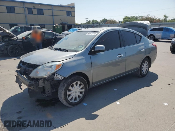 2013 Nissan Versa S Plus with VIN 3N1CN7AP3DL863681, listed as a Copart auction lot 76935524 with 86,971 mi miles and Salvage title. Bid and sale history available at DreamBid. Image 1.