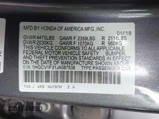 2018 Honda Accord Sedan Sport 1.5T with VIN 1HGCV1F31JA087538, listed as a IAAI auction lot 41479031 with 131,159 mi miles. Bid and sale history available at carsss.com. Image 9.