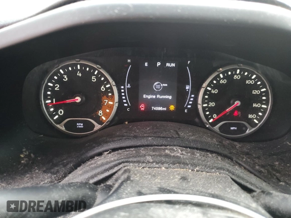 2017 Jeep Renegade Sport with VIN ZACCJBAB2HPG05598, listed as a Copart auction lot 58497165 with 74,596 mi miles and Salvage title. Bid and sale history available at DreamBid. Image 9.