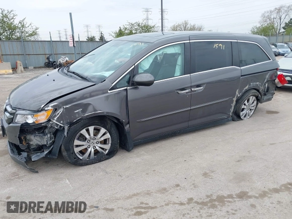 2014 Honda Odyssey EX-L with VIN 5FNRL5H62EB006346, listed as a IAAI auction lot 42061591 with 179,994 mi miles and . Bid and sale history available at DreamBid. Image 6.