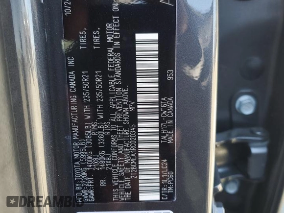 2024 Lexus RX 500h F Sport Performance z VIN 2T2BCMEA1RC020345, wystawiony jako Copart lot #57066755 z przebiegiem 3 148 mil mil oraz Szkoda całkowita • Salvage title. Historia ofert i sprzedaży dostępna na DreamBid. Obrazek 12.