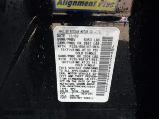 2004 Nissan Murano SE with VIN JN8AZ08W34W315904, listed as a IAAI auction lot 41548334 with 127,279 mi miles. Bid and sale history available at carsss.com. Image 9.