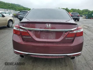 2016 Honda Accord Sport with VIN 1HGCR2F55GA021501, listed as a Copart auction lot 57468795 with 82,613 mi miles and Salvage title. Bid and sale history available at DreamBid. Image 6.