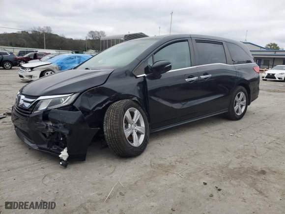 2019 Honda Odyssey EX-L with VIN 5FNRL6H78KB117655, listed as a Copart auction lot 80201454 with 0 mi miles and Salvage Title. Bid and sale history available at carsss.com. Image 1.