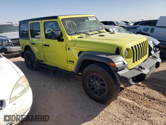 2024 Jeep Wrangler Sport S with VIN 1C4PJXDN0RW105903, listed as a Copart auction lot 49928365 with 6,297 mi miles and Salvage Title. Bid and sale history available at carsss.com. Image 4.