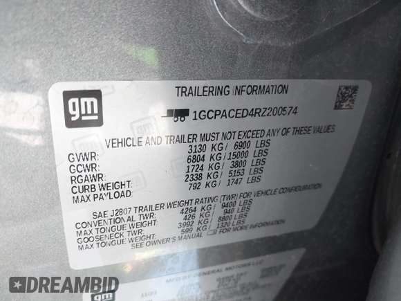 2024 Chevrolet Silverado 1500 LT with VIN 1GCPACED4RZ200574, listed as a IAAI auction lot 42031439 with 41,120 mi miles and . Bid and sale history available at DreamBid. Image 17.